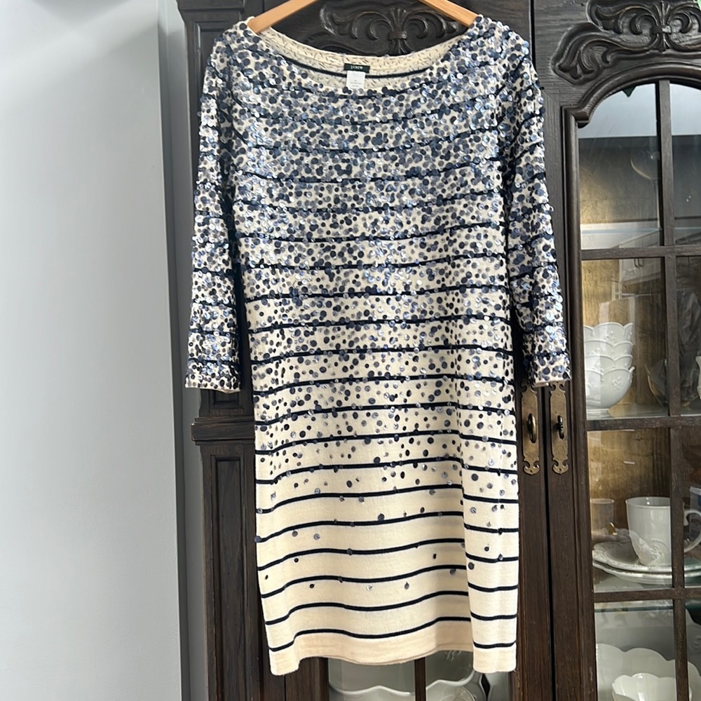 J.Crew Embellished Sweater Dress